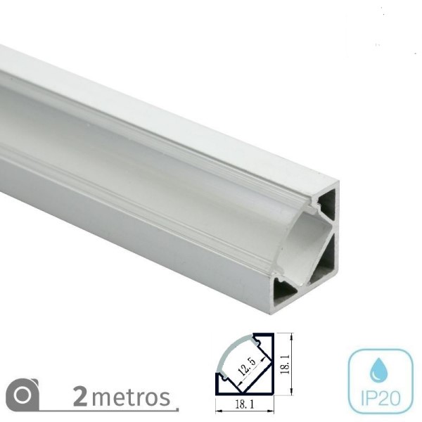 Perfil Tira de Led 220v Esquina 2 Metros
