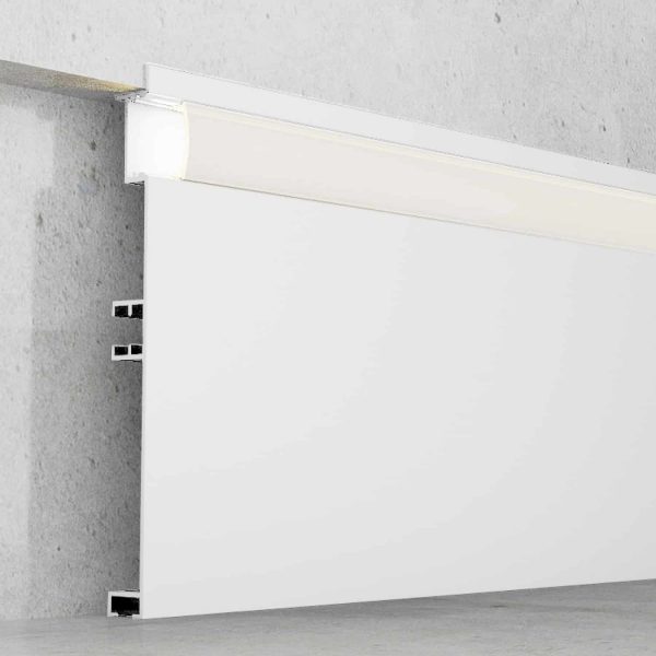 Perfil Barra Rodapie de Aluminio Superficie 2 Metros